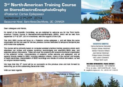 3RD NORTH-AMERICAN TRAINING COURSE ON STEREOELECTROENCEPHALOGRAPHY SACACOMIE 2014