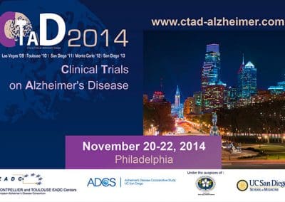 CLINICAL TRIALS ON ALZHEIMER’S DISEASE PHILADELPHIE 2014