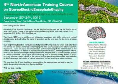 4TH NORTH-AMERICAN TRAINING COURSE ON STEREOELECTROENCEPHALOGRAPHY SACACOMIE