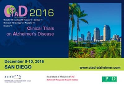 CLINICAL TRIALS ON ALZHEIMER’S DISEASE SAN DIEGO 2016